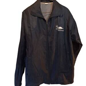 USA Olympic Men's Jacket Navy Blue Mock Neck Zipper Mesh Lined Long Sleeve L